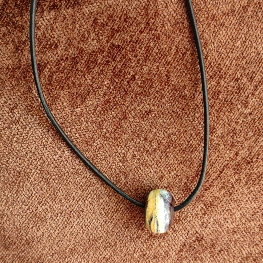 Glass blown bead necklace